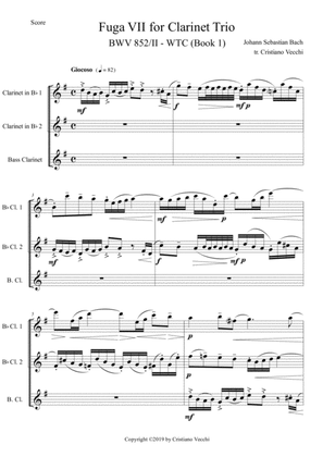 Fuga VII for Clarinet Trio