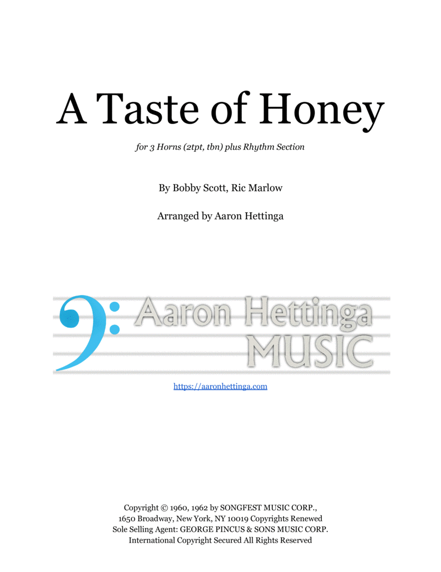 A Taste Of Honey Jazz Ensemble scores gallery preview page 1