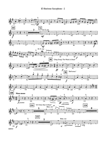 The Wizard of Oz (Medley): E-flat Baritone Saxophone