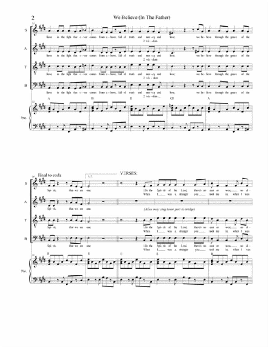 We Believe (In The Father) 4-Part scores gallery preview page 2