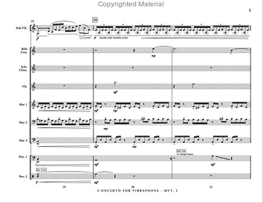 Concerto for Vibraphone & Percussion Ensemble Percussion Ensemble scores gallery preview page 6