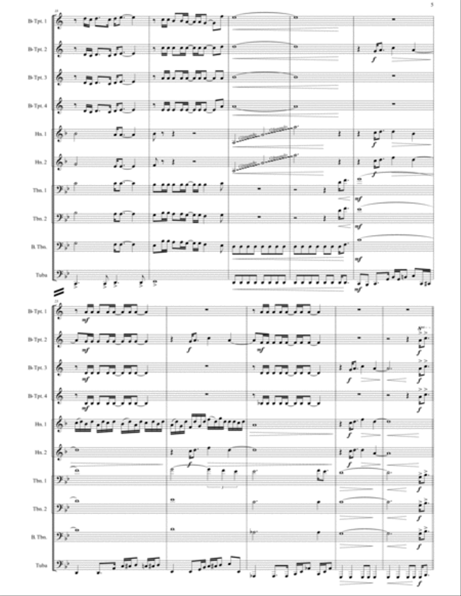 Gonna Fly Now Brass Ensemble scores gallery preview page 6