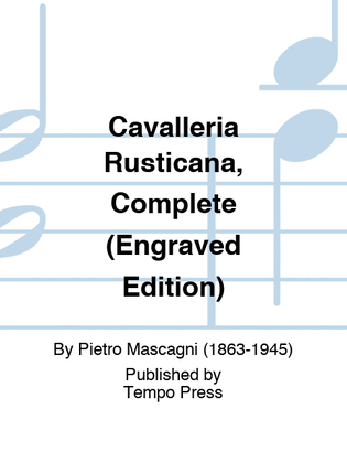 Book cover for Cavalleria Rusticana, Complete (Engraved Edition)
