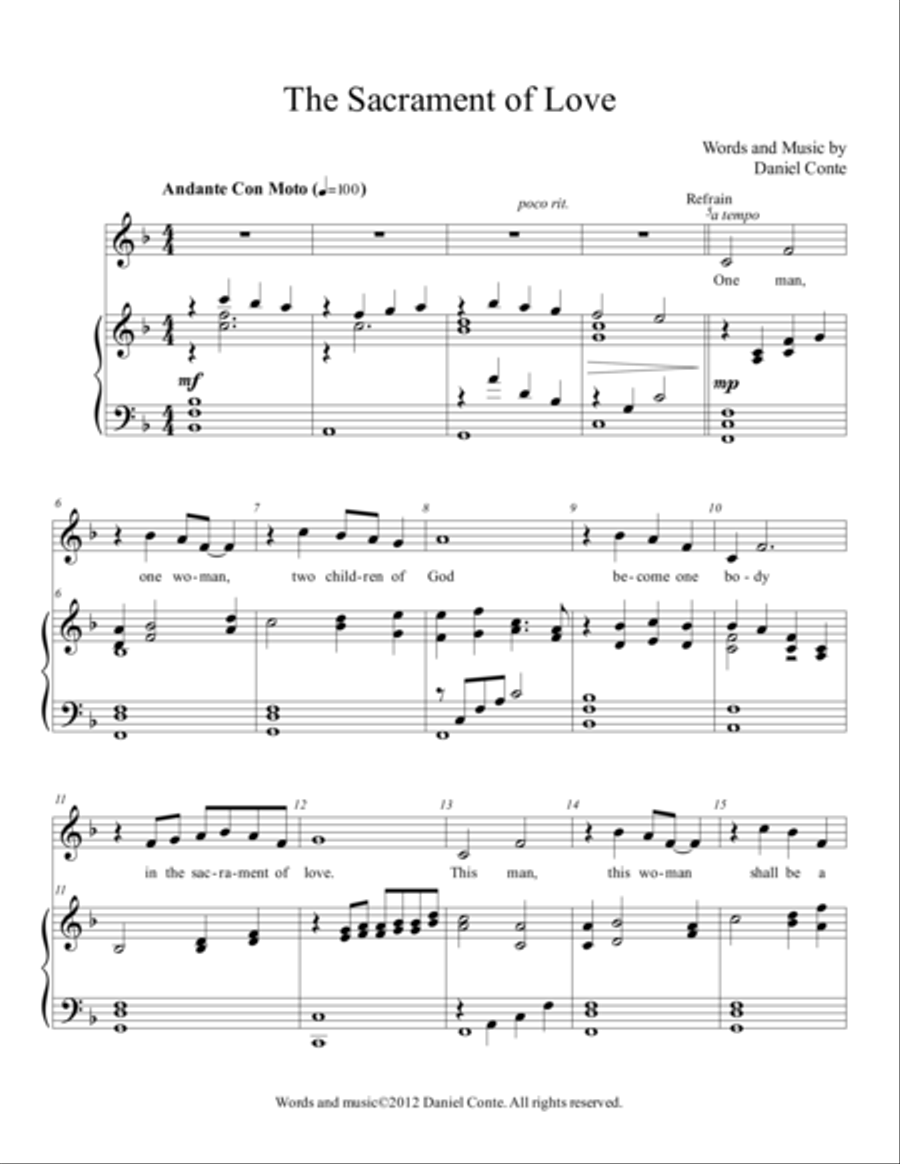 Sacrament of Love F Voice scores gallery preview page 1