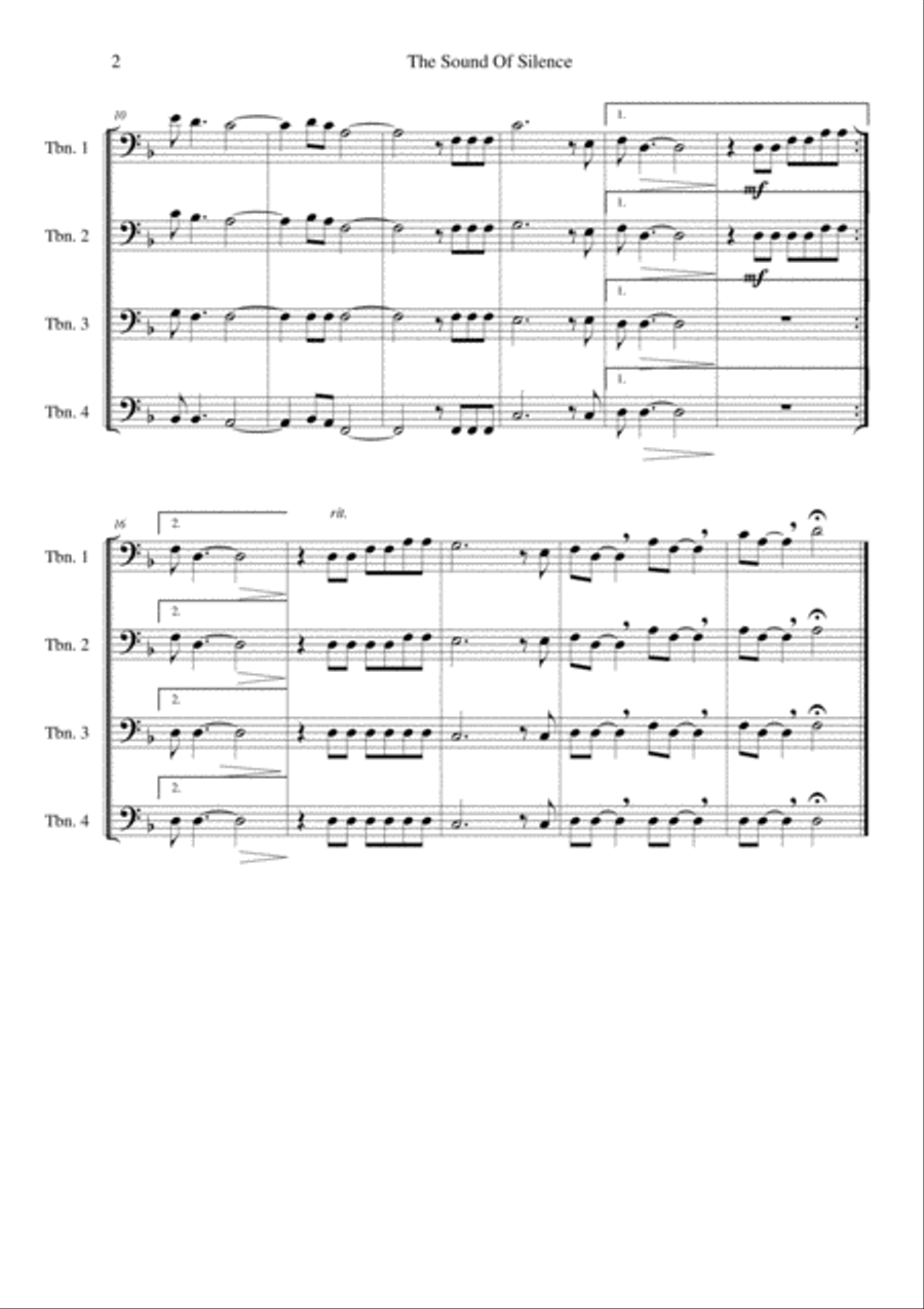 The Sound Of Silence Brass Ensemble scores gallery preview page 2