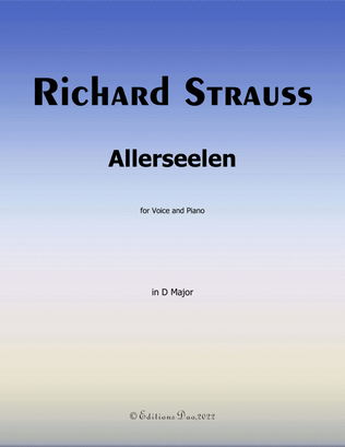 Allerseelen, by Richard Strauss, in D Major