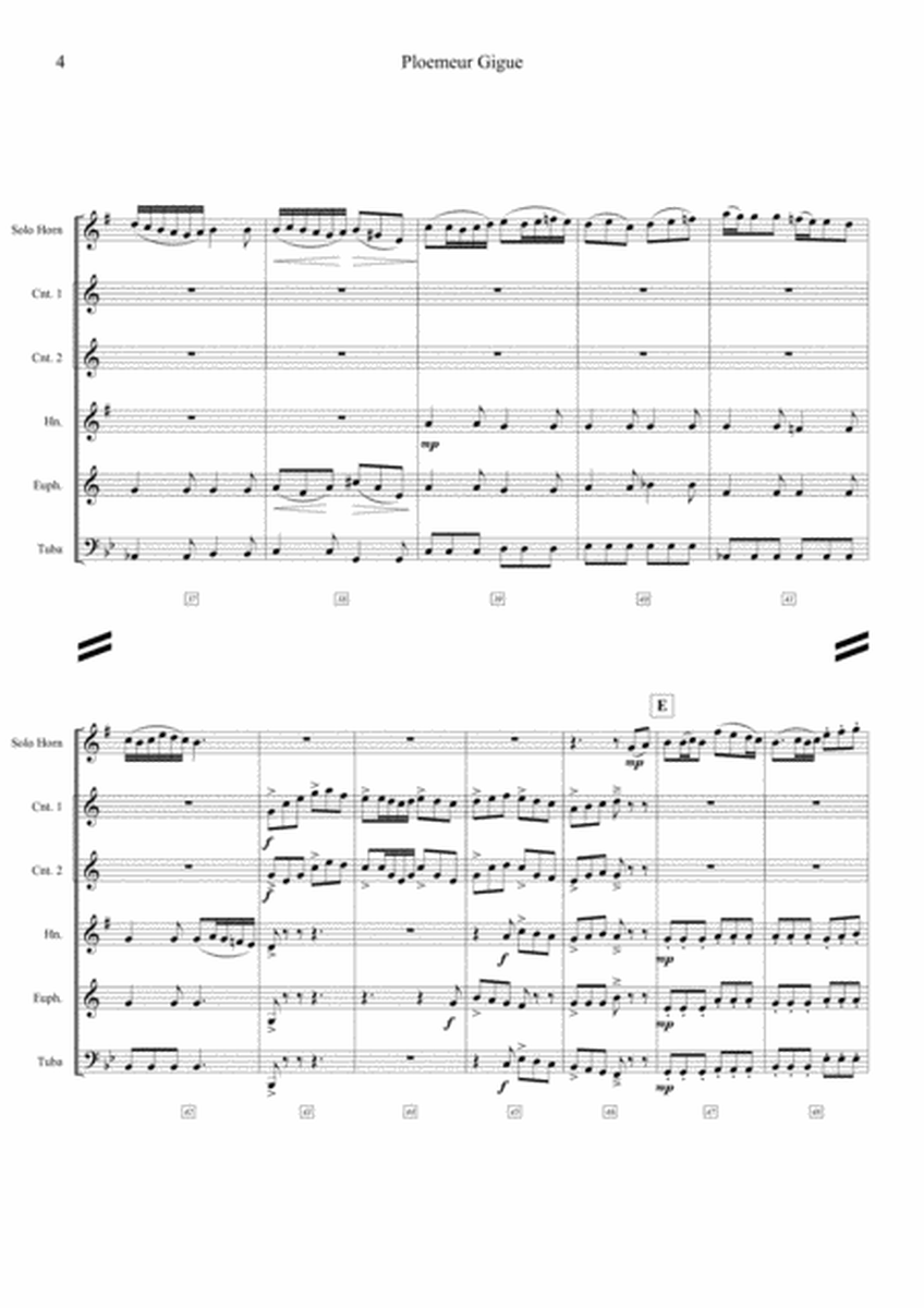 Ploemeur Gigue (Brand Band Quintet) - Score + Parts image number null