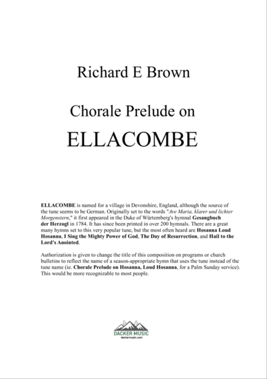 Chorale Prelude on Ellacombe Organ Solo scores gallery preview page 2
