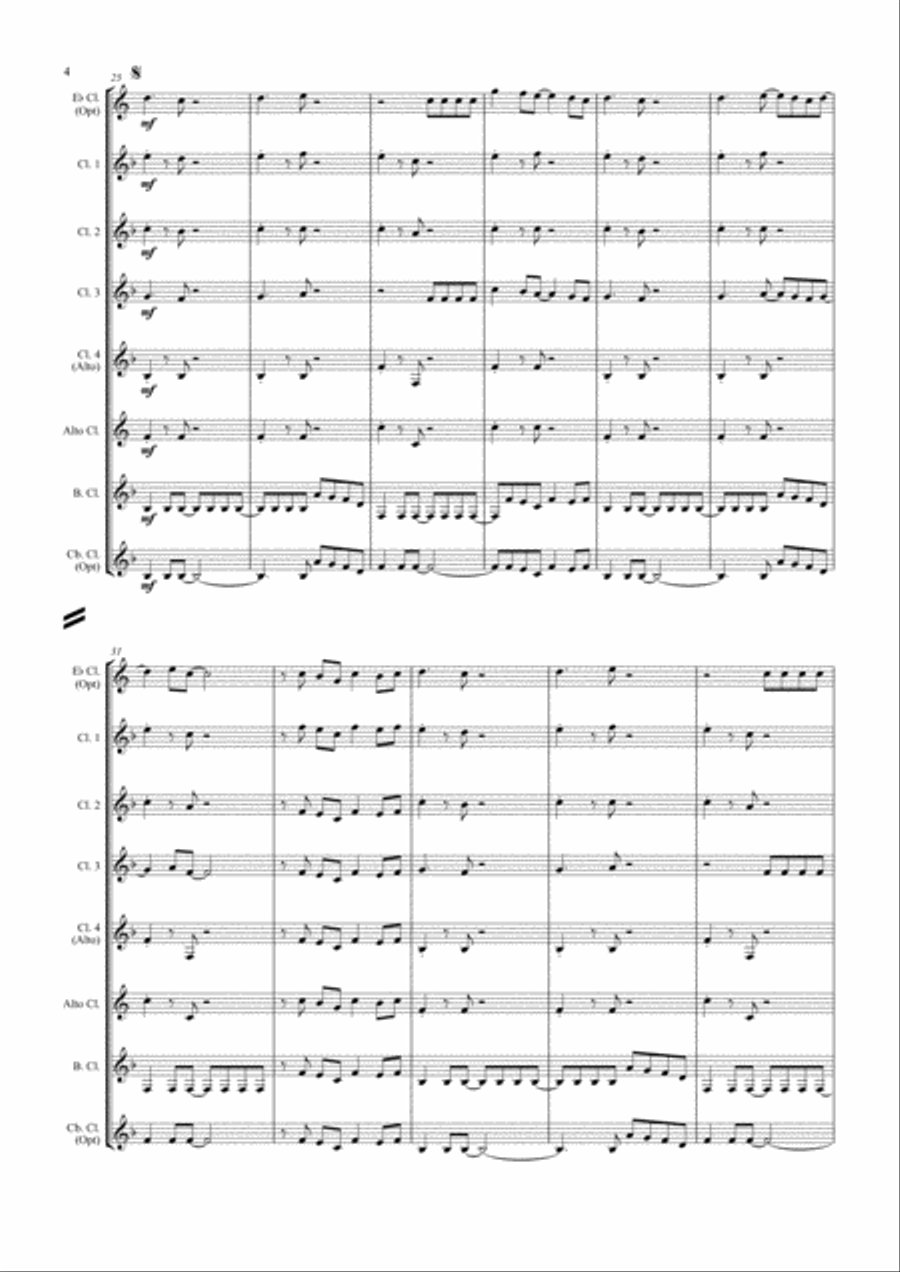 Don't Stop Believin' Woodwind Ensemble scores gallery preview page 4