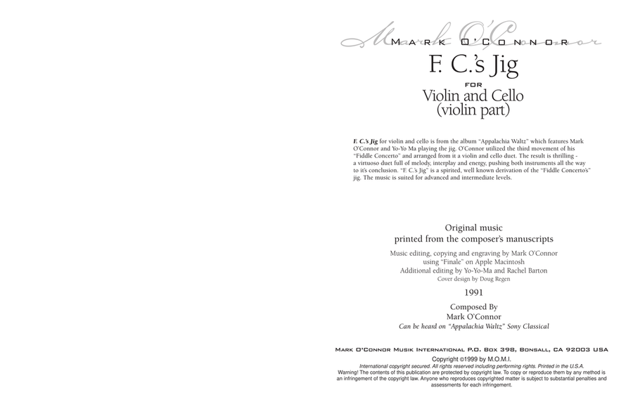 F. C.'s Jig (violin part - vln, cel) String Duet scores gallery preview page 3