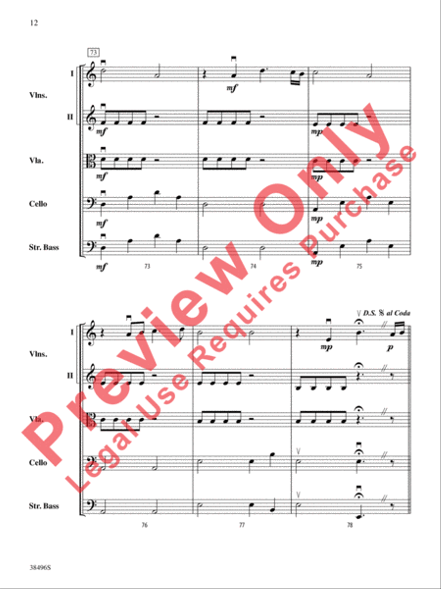 Viva los Conquistadores! String Orchestra scores gallery preview page 13