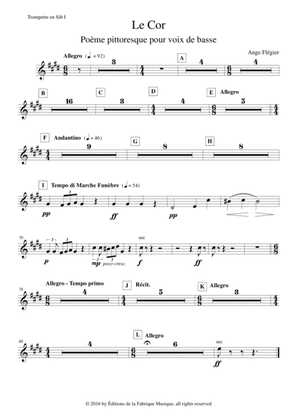 Ange Flégier: Le Cor for bass voice and orchestra, Bb trumpet1 part