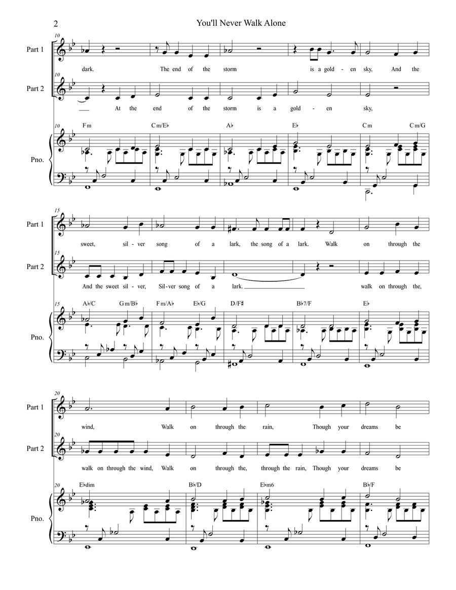 You'll Never Walk Alone 2-Part scores gallery preview page 2
