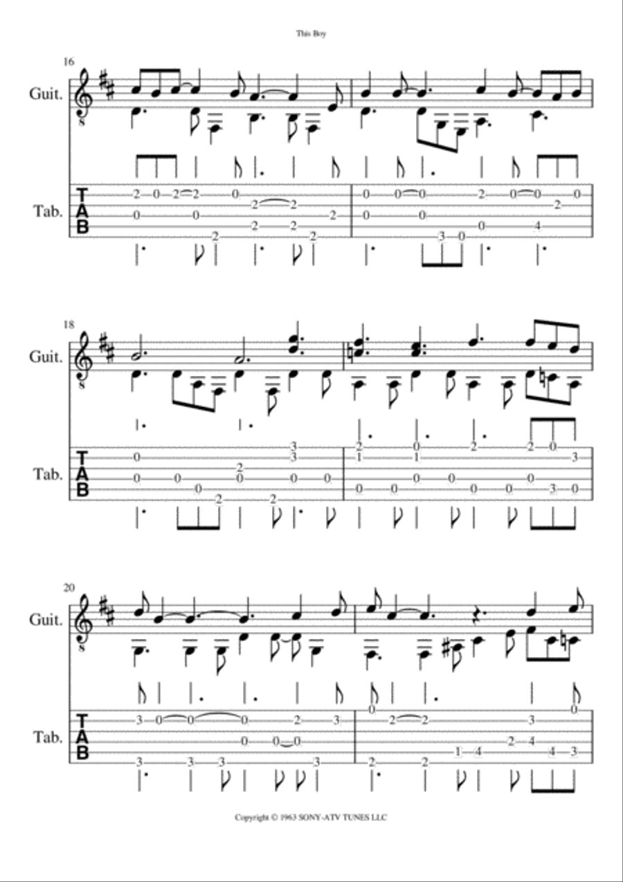 This Boy (ringo's Theme) Guitar Tablature scores gallery preview page 5