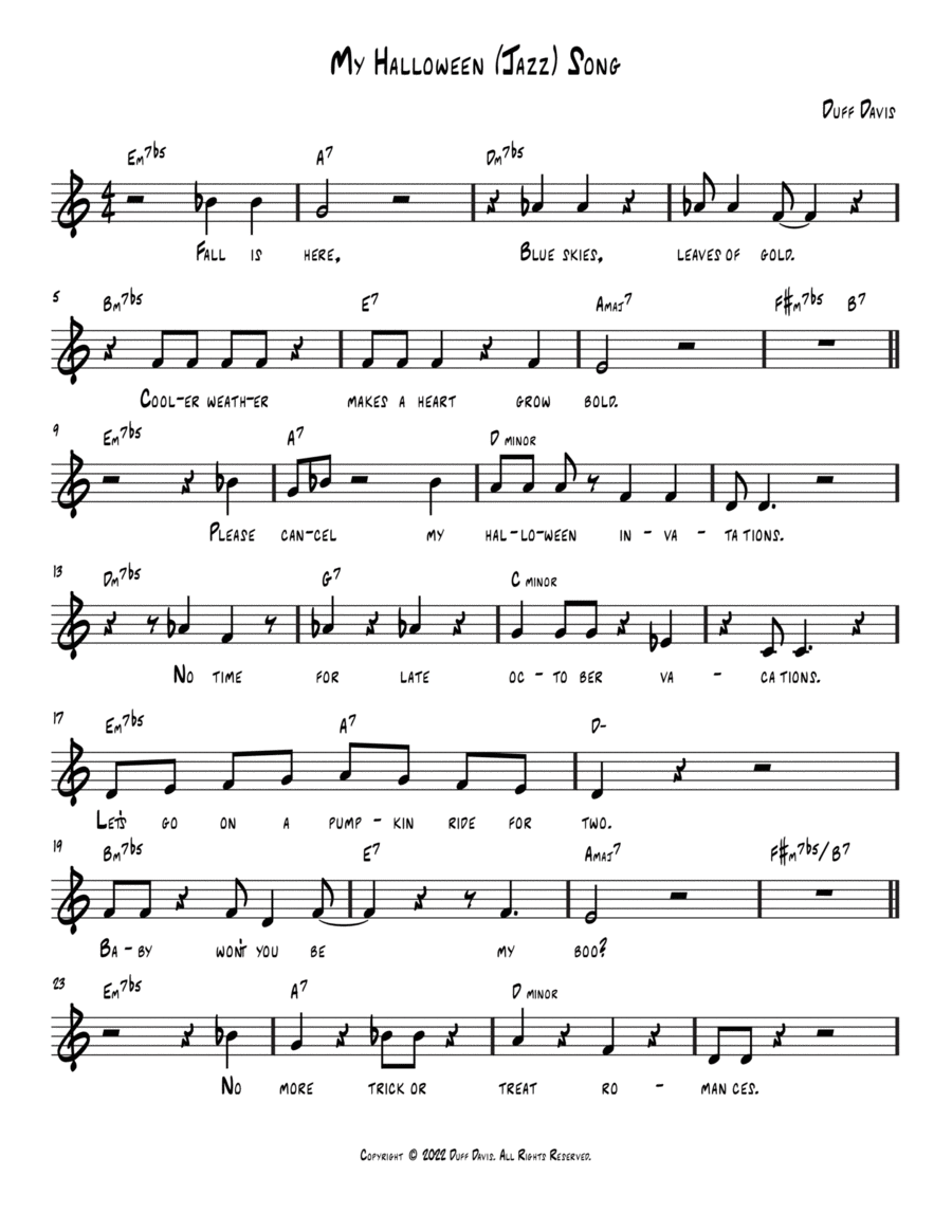 My Halloween (Jazz) Song Piano Solo scores gallery preview page 1