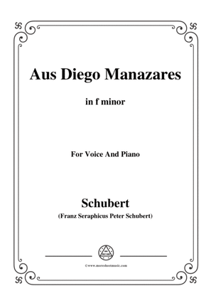 Schubert-Aus Diego Manazares,D.458,in f minor,for Voice&Piano