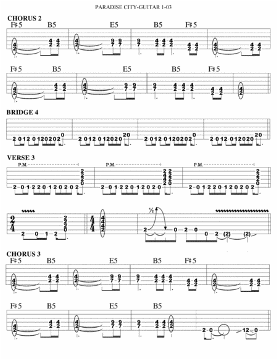 Paradise City Paradise City Electric Guitar scores gallery preview page 3