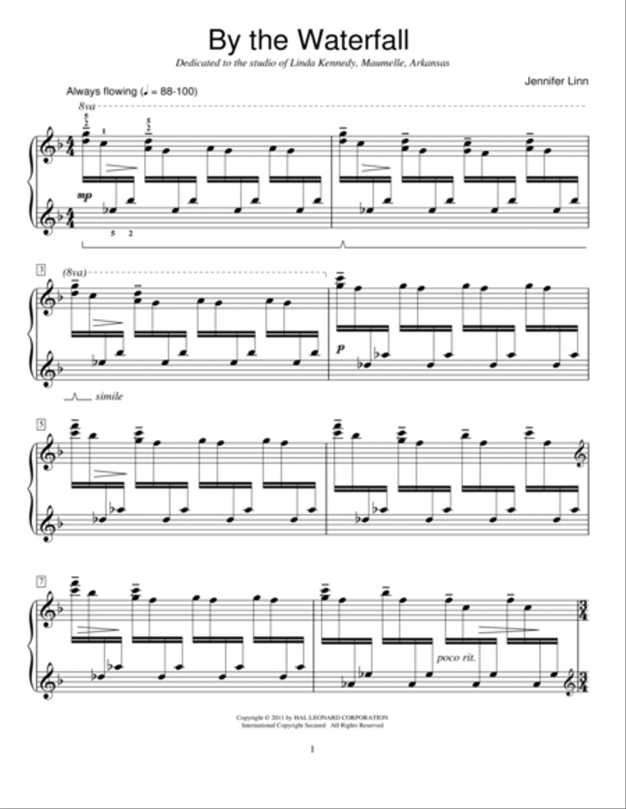 By The Waterfall Piano Method scores gallery preview page 1