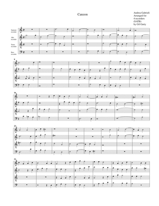 Canzon (arrangement for 4 recorders)