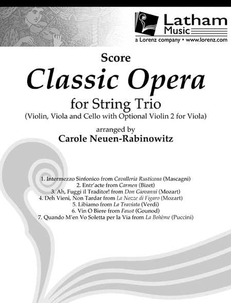 Classic Opera for String Trio - Score
