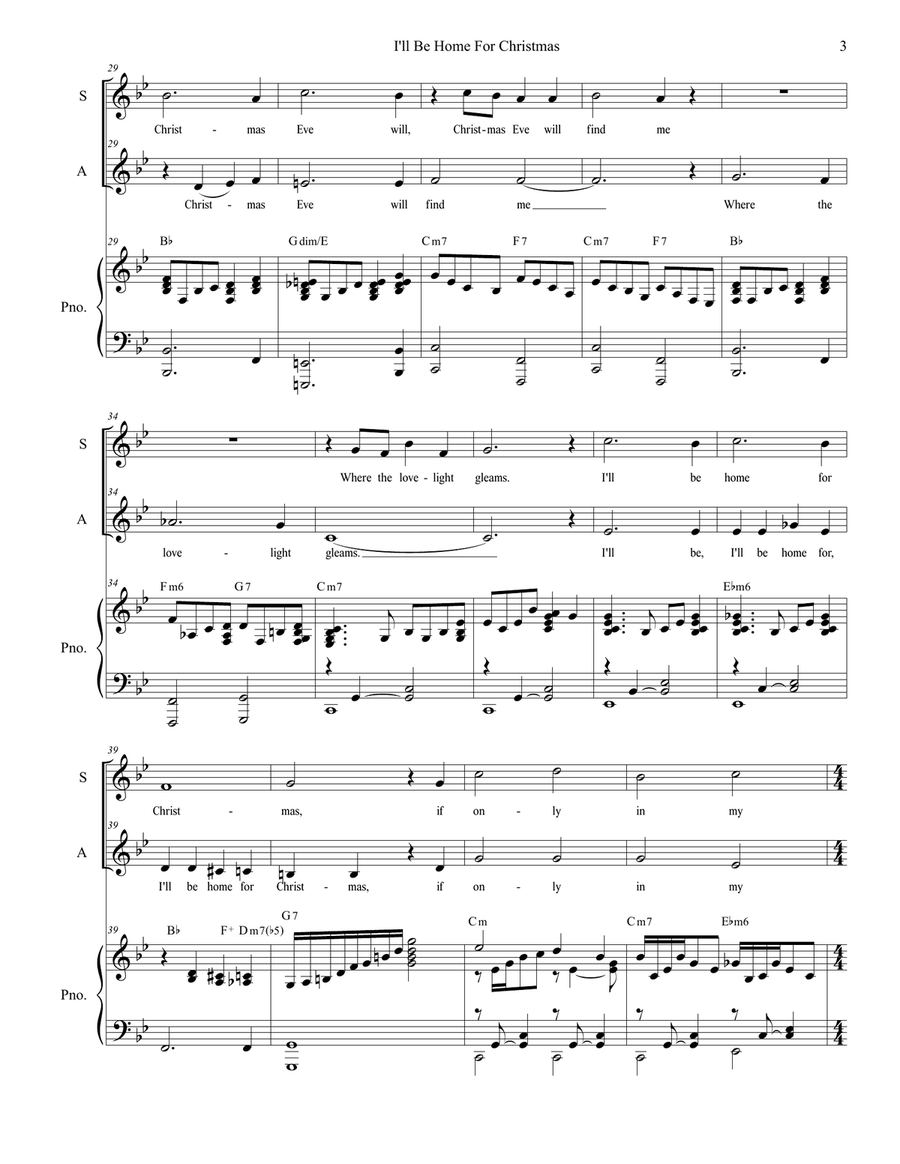 I'll Be Home For Christmas Piano scores gallery preview page 3