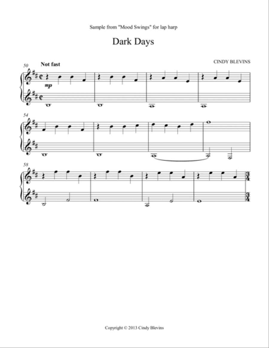 Mood Swings, 14 original solos for Lap Harp Lap Harp scores gallery preview page 5