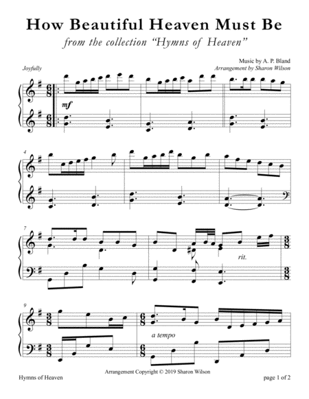 How Beautiful Heaven Must Be (LARGE PRINT Piano Solo) image number null