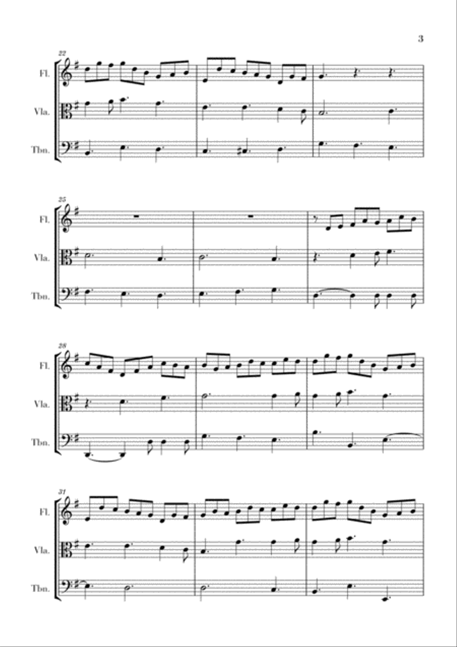 Bach - Jesus bleibet meine Freude for Flute, Viola and Trombone Brass Ensemble scores gallery preview page 3
