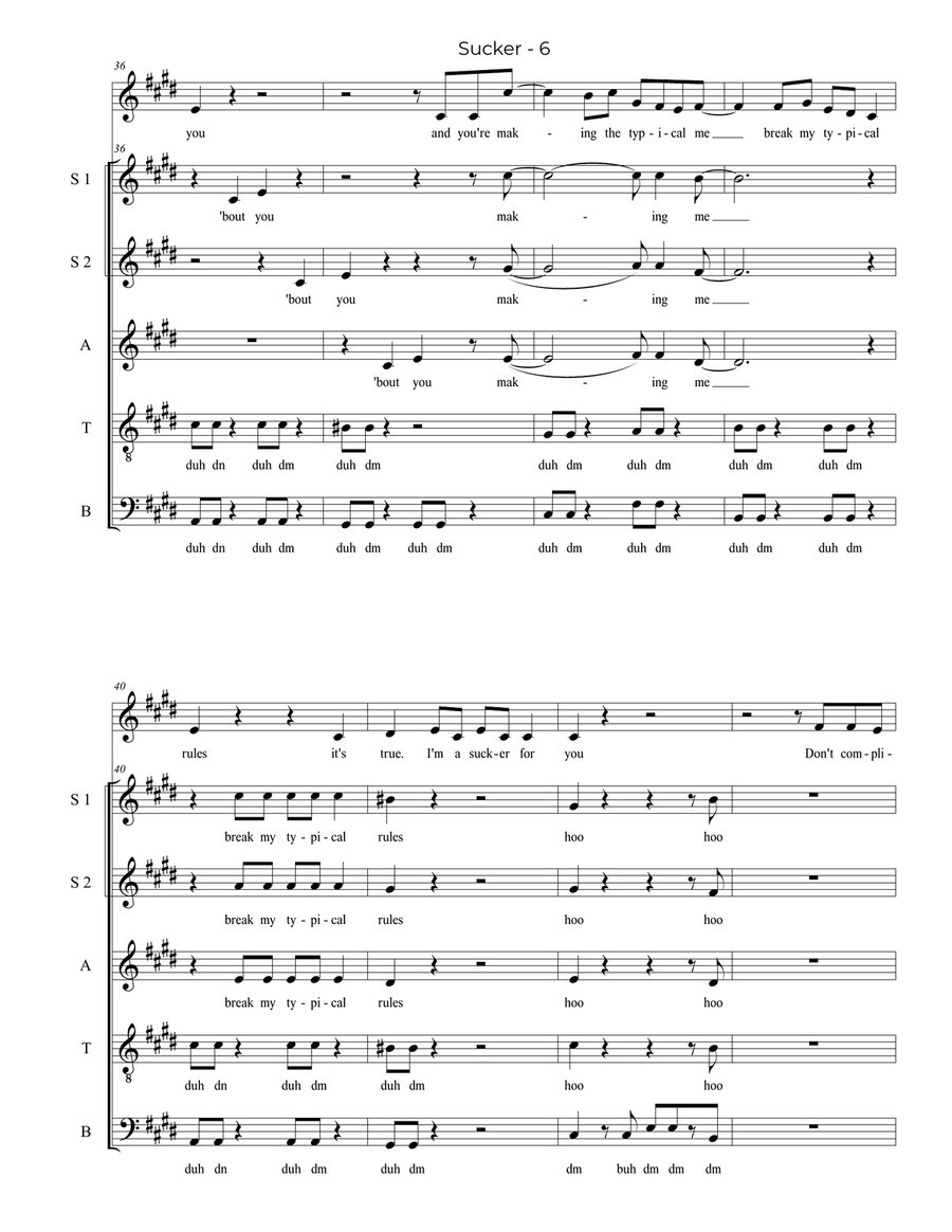 Sucker 4-Part scores gallery preview page 6
