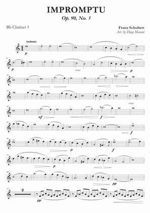 Impromptu Op. 90, No. 3 for Clarinet Quartet