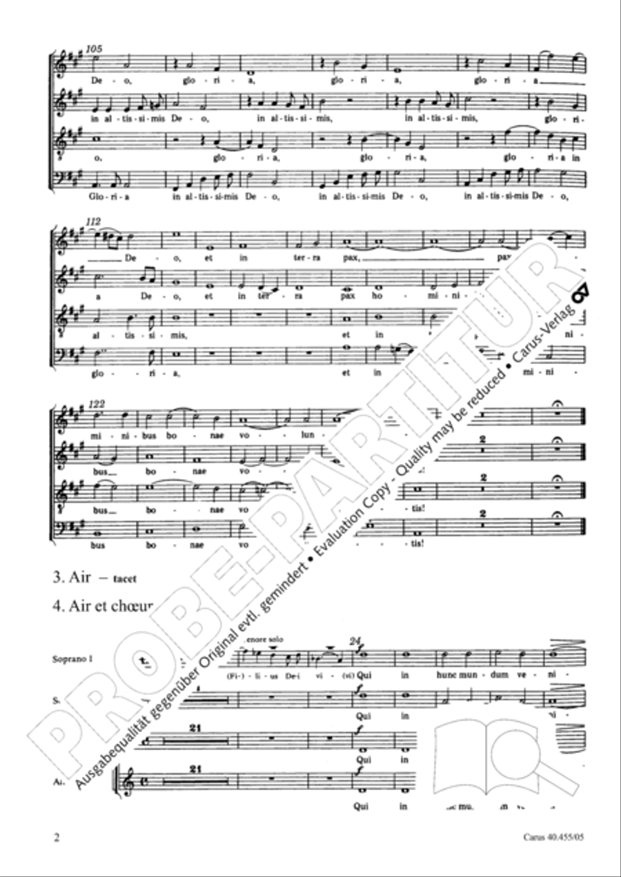 Oratorio de Noel (Weihnachtsoratorium) 4-Part scores gallery preview page 3