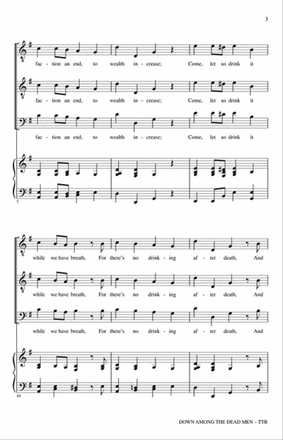 Down Among the Dead Men Down Among the Dead Men TTB scores gallery preview page 3