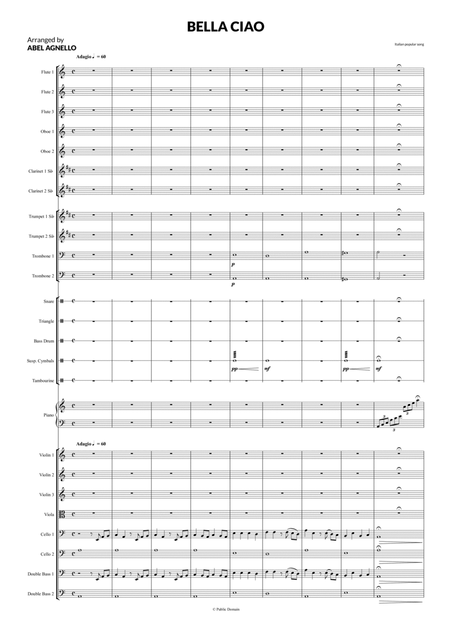 Bella Ciao Bella Ciao Full Orchestra scores gallery preview page 1
