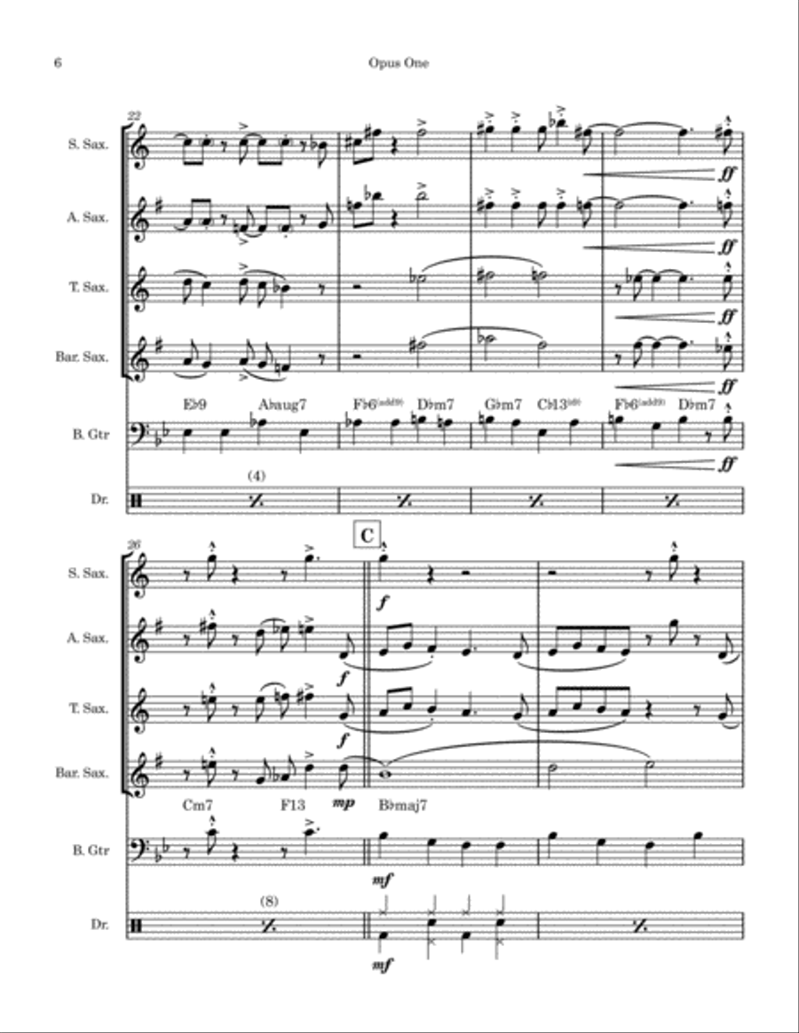 Opus One Saxophone Quartet scores gallery preview page 6