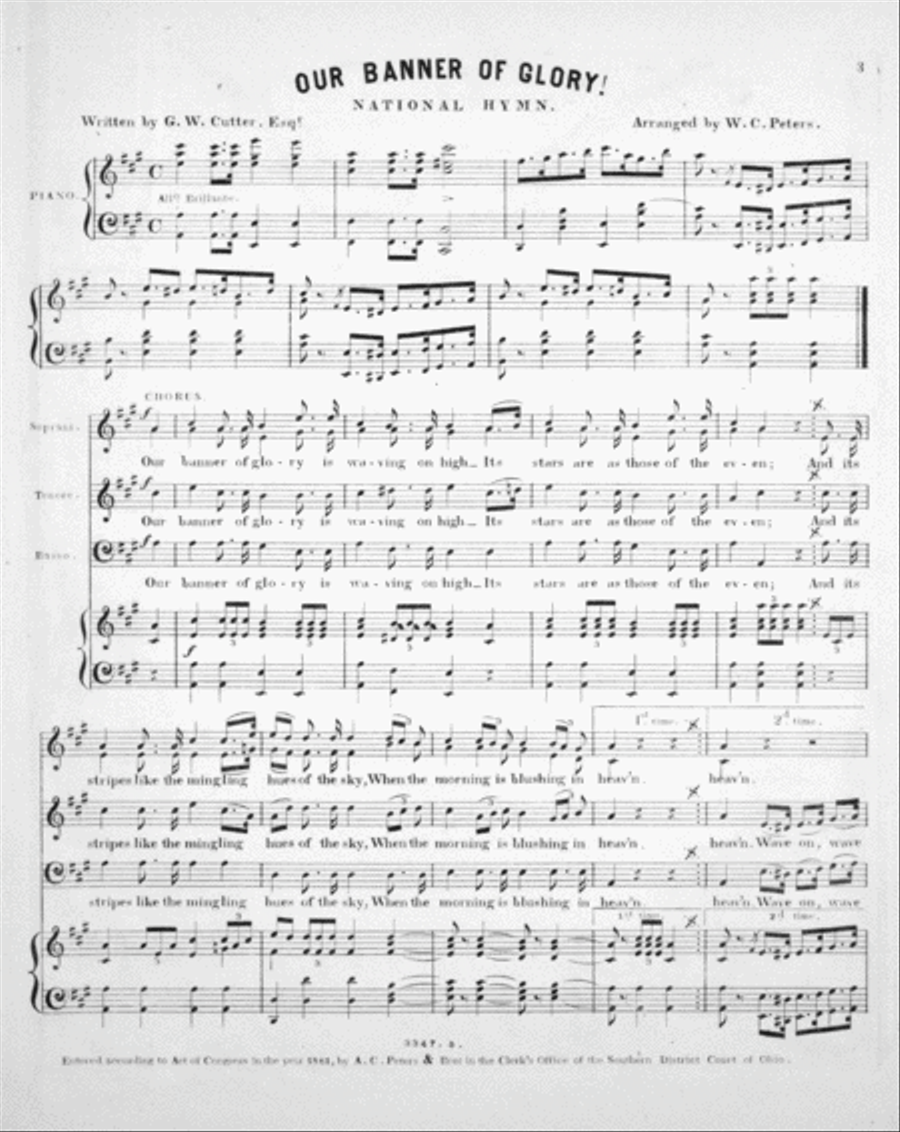 our Banner of Glory! National Hymn STB scores gallery preview page 2