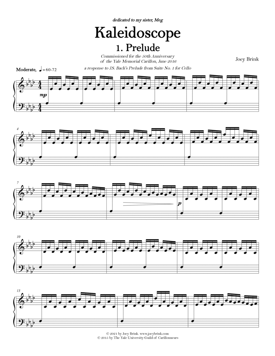 Kaleidoscope (suite for carillon) Glockenspiel scores gallery preview page 1