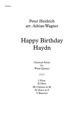 Book cover for "Happy Birthday Haydn" Wind Quintet arr. Adrian Wagner