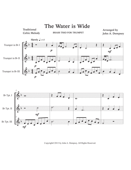The Water is Wide (Trumpet Trio) image number null