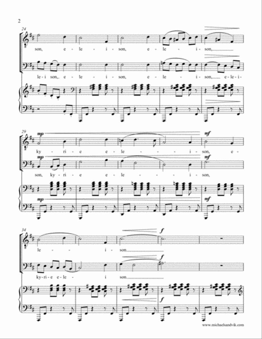 Kyrie Eleison 4-Part scores gallery preview page 2