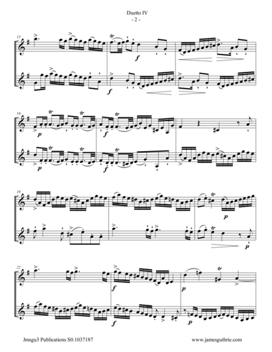 Quantz: Duetto Op. 2 No. 4 for Violin Duo image number null