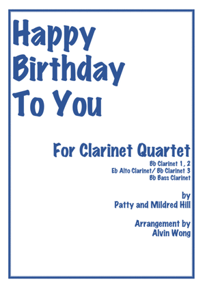 Happy Birthday To You - Clarinet Quartet