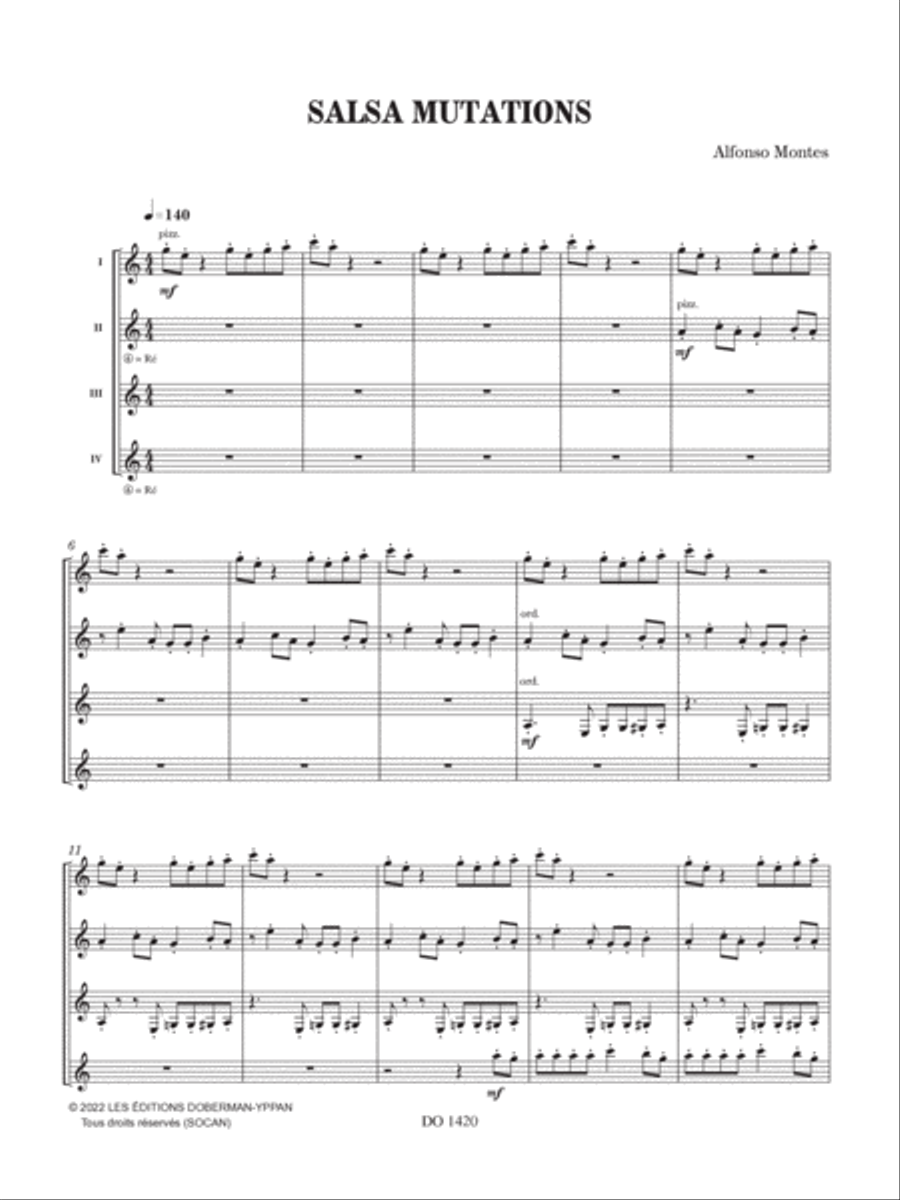 Salsa mutations Salsa mutations Guitar Ensemble scores gallery preview page 4