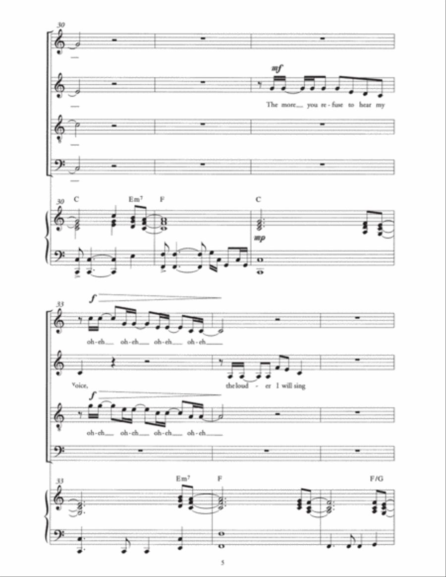 (Something Inside) So Strong (Arr. Berty Rice) Choir scores gallery preview page 5