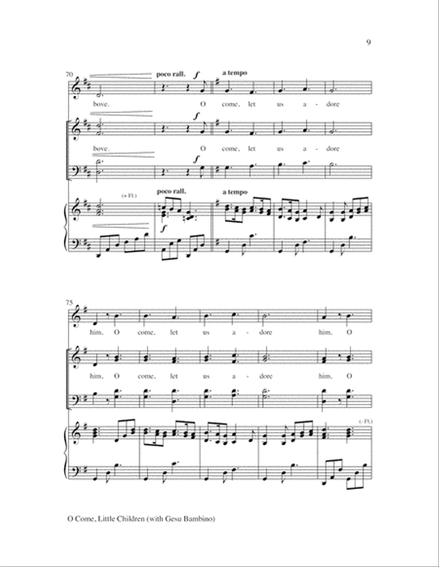 O Come, Little Children with Gesu Bambino 4-Part scores gallery preview page 9