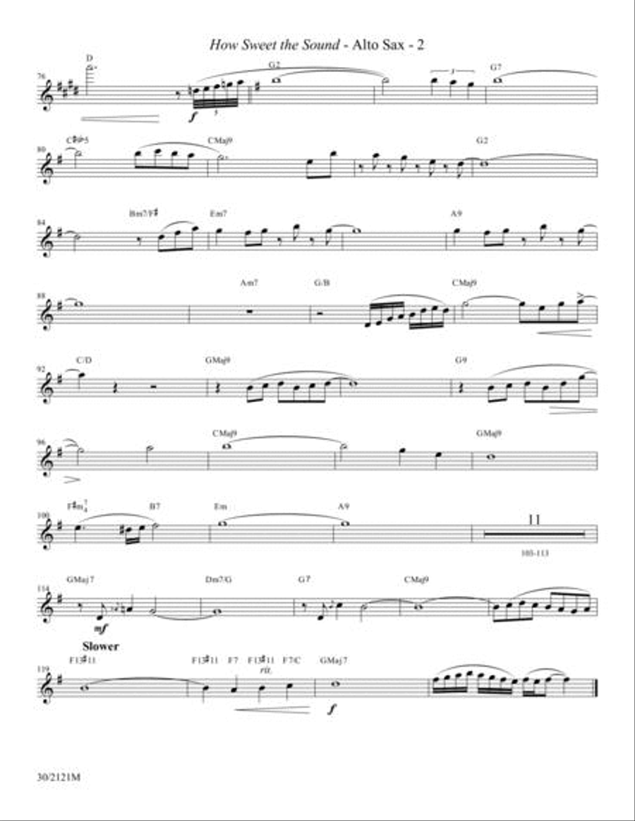 How Sweet the Sound - Sax, Rhythm and Percussion Parts Choir scores gallery preview page 3