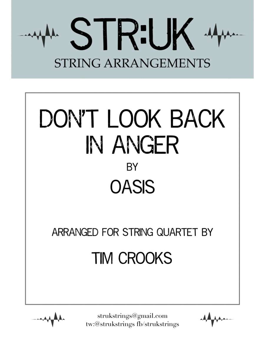 Don't Look Back In Anger String Quartet scores gallery preview page 1