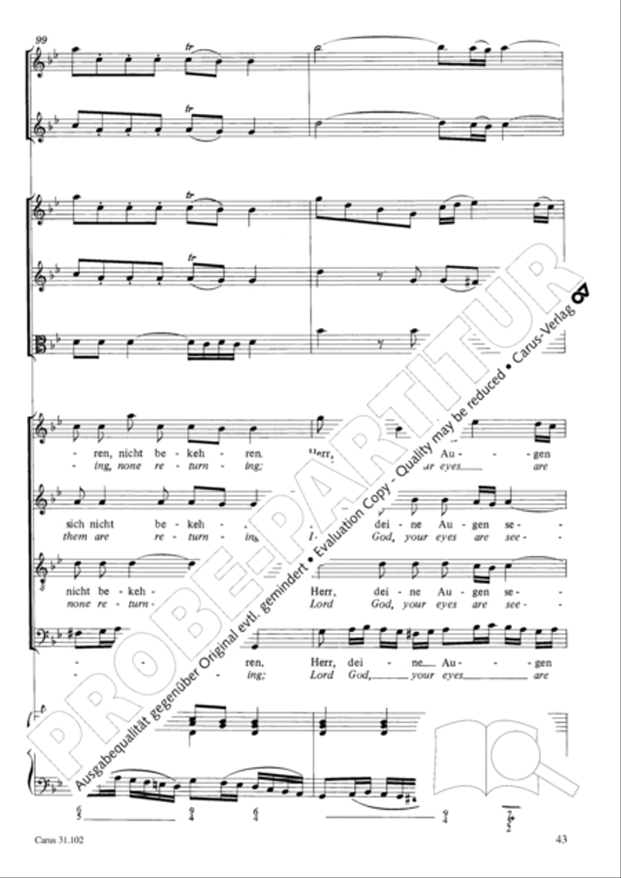Lord God, your eyes are seeing truth in trusting (Herr, deine Augen sehen nach dem Glauben) ATB scores gallery preview page 44