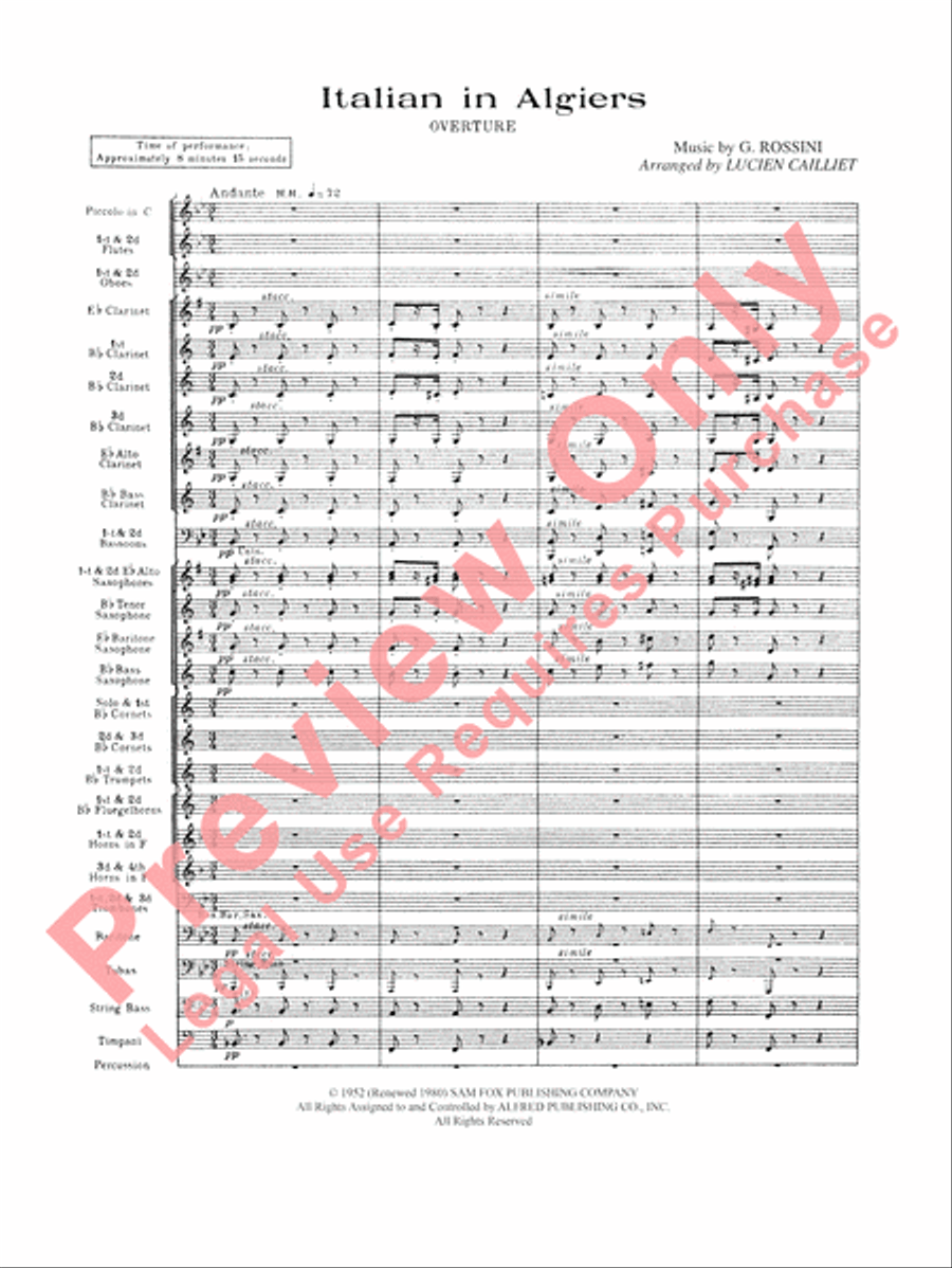 Italian in Algiers (Overture) Concert Band scores gallery preview page 4