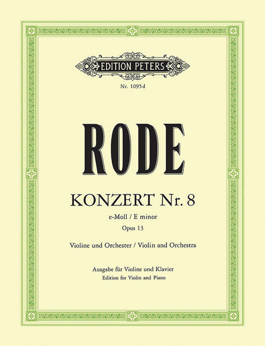 Violin Concerto No. 8 in E minor Op. 13 (Edition for Violin and Piano) Violin Solo scores gallery preview page 1