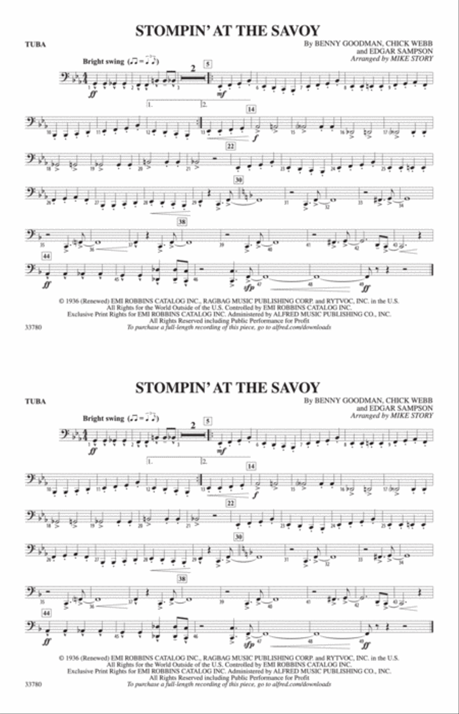 Stompin' at the Savoy: Tuba Marching Band scores gallery preview page 1